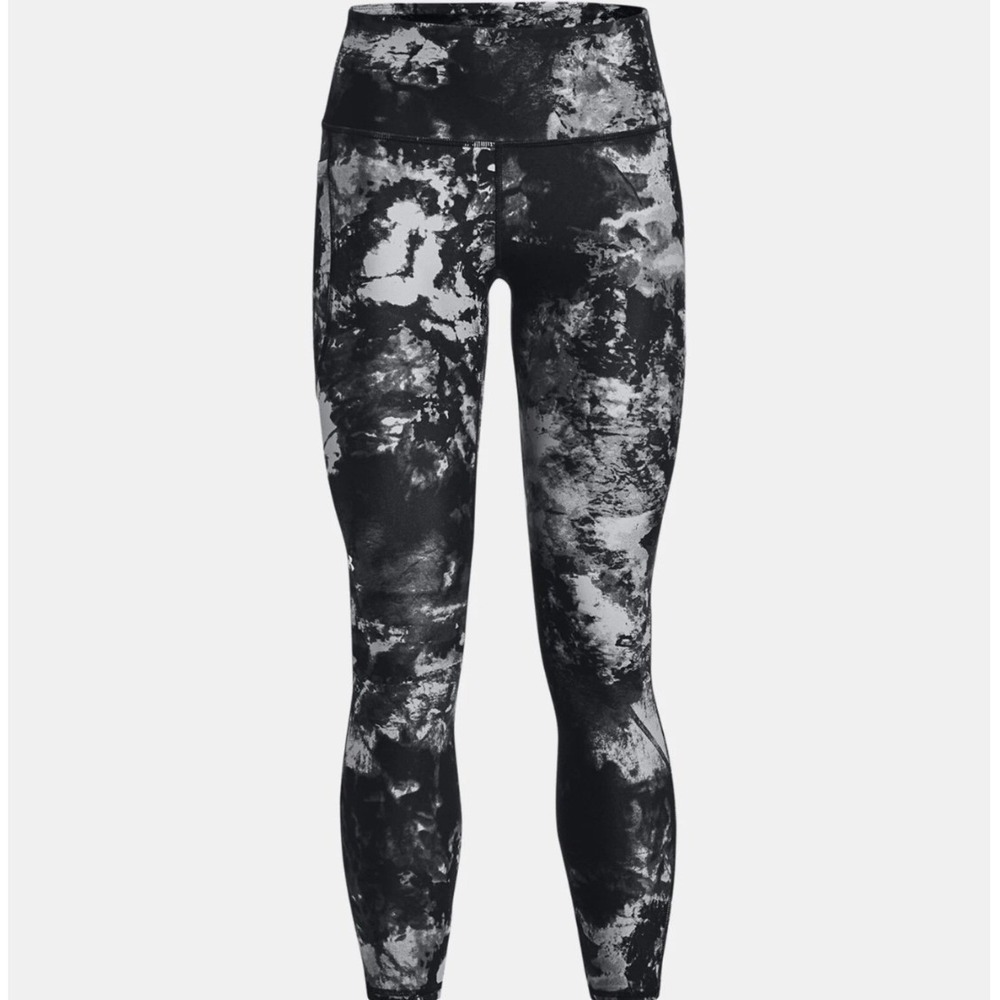 Under Armour Meridian Ankle Leggings Black Gray Cloud Print Pockets 3X NEW